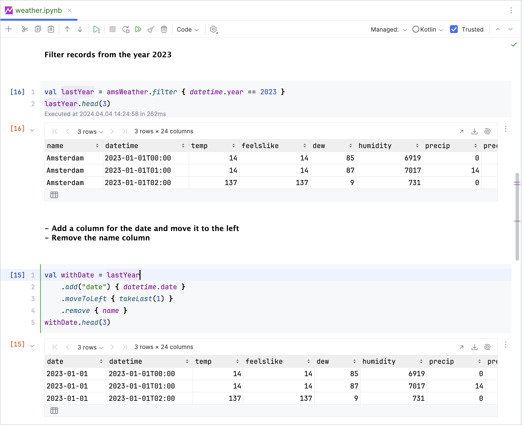 Kotlin DataFrame