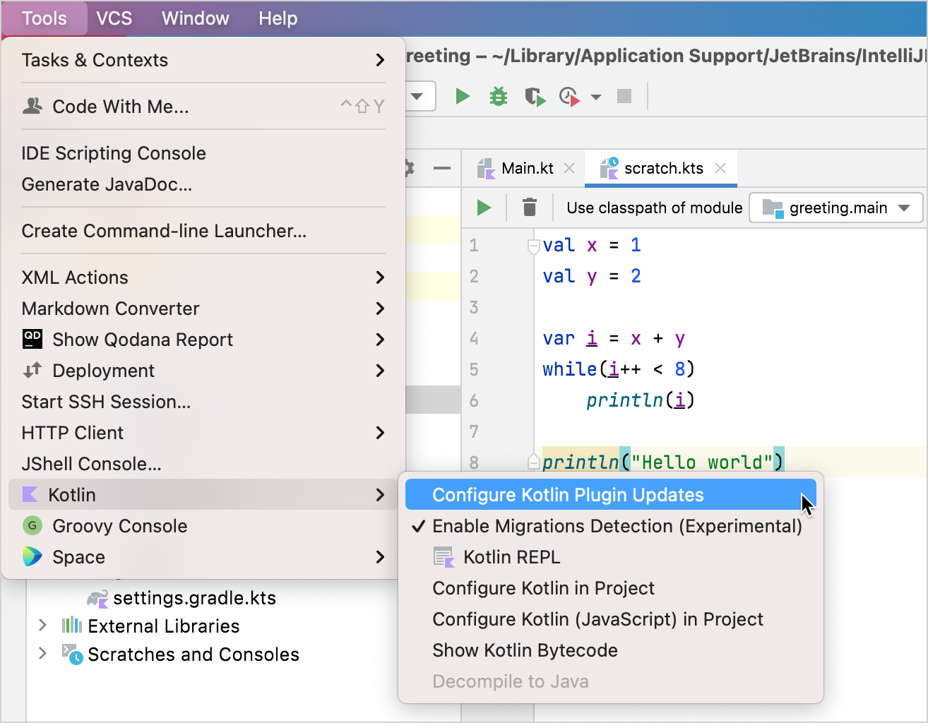 选择 Kotlin Plugin 更新