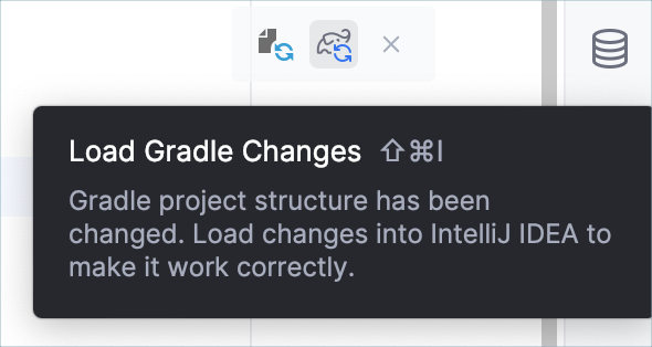 载入 Gradle 变更按钮