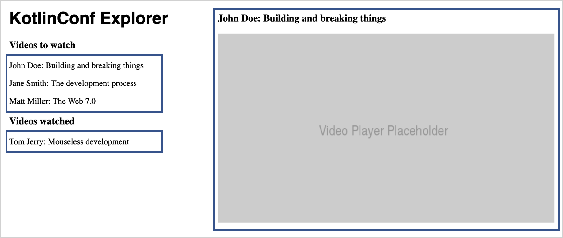 Structured layout with components